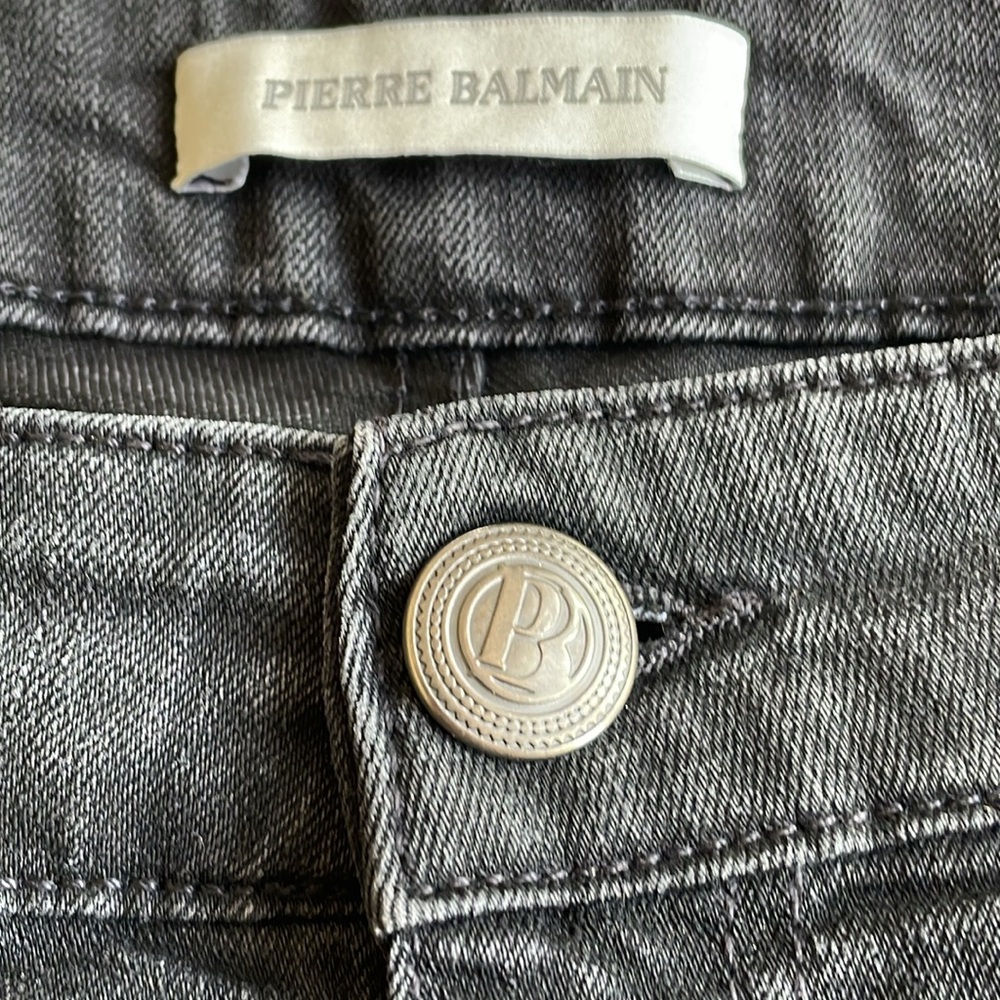 Pierre Balmain Biker Moto Black Skinny Jeans - Picture 10 of 15